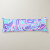 Pastellblau und Lila Marmor Flüssige Textur Seitenschläferkissen (Rückseite)