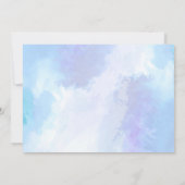 Pastellblau und Lila Wasserfarben-Blindskripte Einladung (Rückseite)