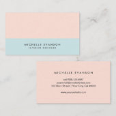 Pastellblau und Rosa Farbblock Einfach Visitenkarte (Vorne/Hinten)