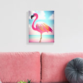 Pastellblau und rosa Flamingo-Kunsttipps Leinwanddruck (Insitu (Wohnzimmer))