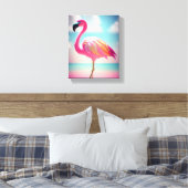Pastellblau und rosa Flamingo-Kunsttipps Leinwanddruck (Insitu (Schlafzimmer))