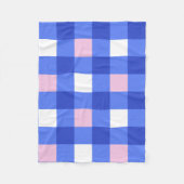 Pastellblau und rosa Gingham Karo Pattern Fleecedecke (Vorderseite)