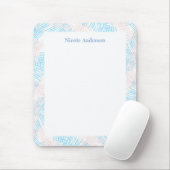 Pastellblau und rosa Grenze Mousepad (Mit Mouse)