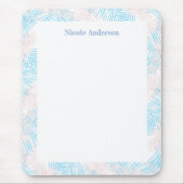 Pastellblau und rosa Grenze Mousepad (Vorne)