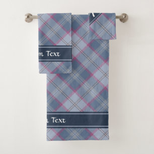 Pastellblau und rosa Tartan Badetücher Set