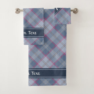 Pastellblau und rosa Tartan Badetücher Set
