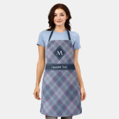 Pastellblau und rosa Tartan Schürze (Getragen)