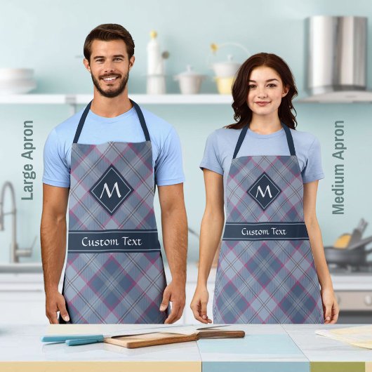Pastellblau und rosa Tartan Schürze