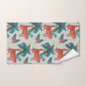 Pastellblau und rosa tropisches Palm Tiger Muster Badhandtuch Set (Handtuch)