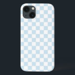 Pastellblau und Weiß Case-Mate iPhone Hülle<br><div class="desc">Blauer und weißer Schachbrett Muster Baby Blue and White Checkerboard Muster Pulver Blau und Weiß Prüfmuster Weiße und blaue Karo</div>