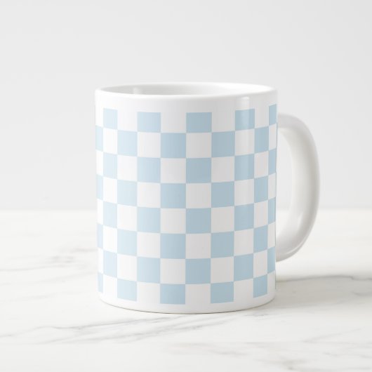 Pastellblau und Weiß Jumbo-Tasse (Vorderseite Rechts)