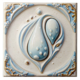 Pastellblau und Weiß Wassertropfen Badewanne Tile Fliese