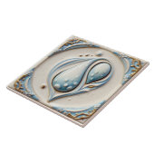 Pastellblau und Weiß Wassertropfen Badewanne Tile Fliese (Seite)