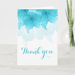 Pastellblau und Weiße Blüte Danke Karte