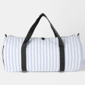 Pastellblau und weiße Streifen - Mit Monogramm Duffle Bag (Rückseite)