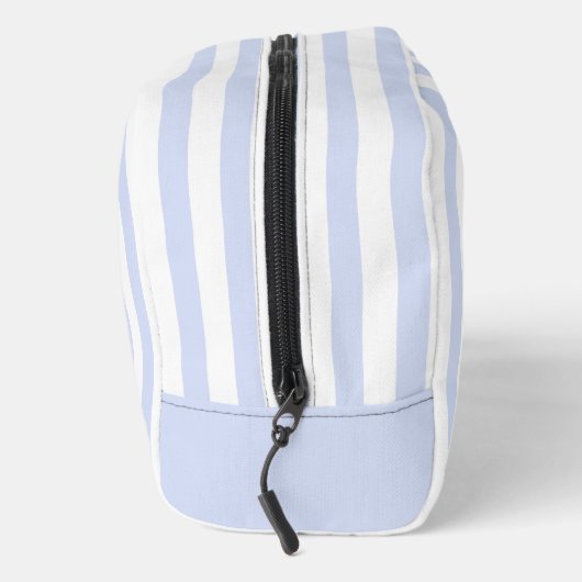 Pastellblau und weiße Streifen - Mit Monogramm Waschbeutel (Rechts)