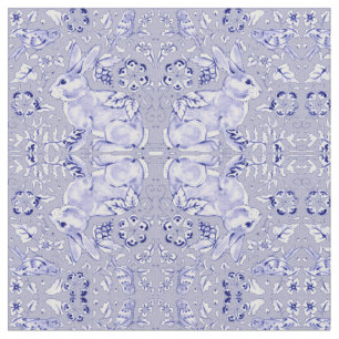 Pastellblau und Weißer Bunny Rabbit Bird Kleine P Stoff