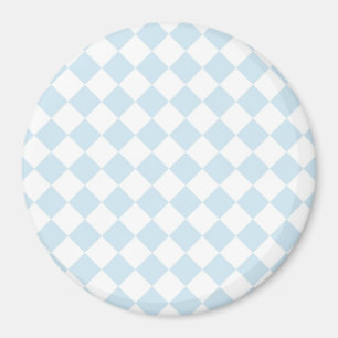 Pastellblau und Weißer Diamant Prüfmuster Magnet