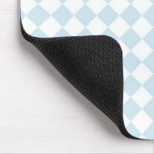 Pastellblau und Weißer Diamant Prüfmuster Mousepad (Ecke)