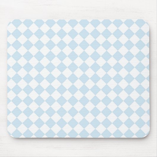 Pastellblau und Weißer Diamant Prüfmuster Mousepad (Vorne)