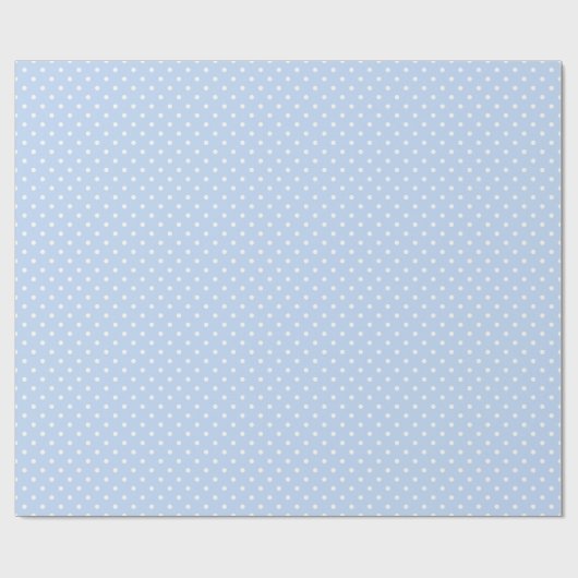 Pastellblau und weißer Polka-Dot Geschenkpapier (Flach)