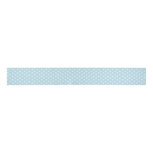 Pastellblau und weißes Polka-Dot-Muster Ripsband (Vorderseite)