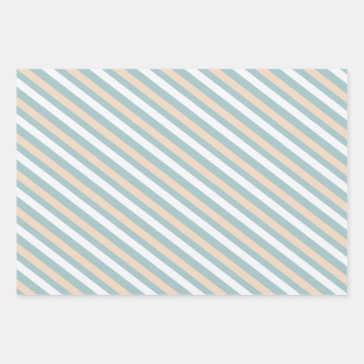 Pastellblau, weiß und rot geschenkpapier set (Vorderseite 2)