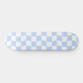 Pastellblau, weißes Wavy-Karton-Muster Skateboard (Horizontal)