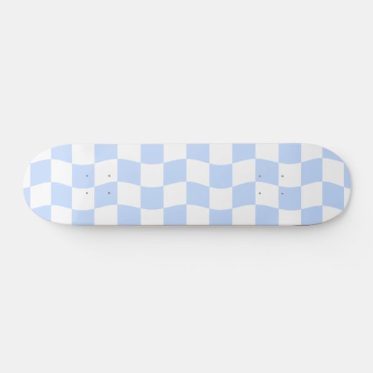Pastellblau, weißes Wavy-Karton-Muster Skateboard (Horizontal)