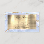Pastellblaue Agate Business Card Visitenkarte (Rückseite)
