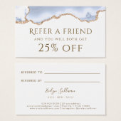 Pastellblaue Agate-Referenzkarte (Vorne & Hinten)