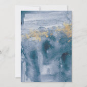 Pastellblaue Aquarellfarben-Rose Save the Date (Rückseite)