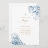 Pastellblaue Blume Einladung (Vorne/Hinten)
