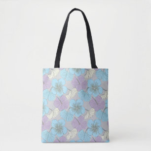 „Pastellblaue Blumen-Tasche“ Tasche
