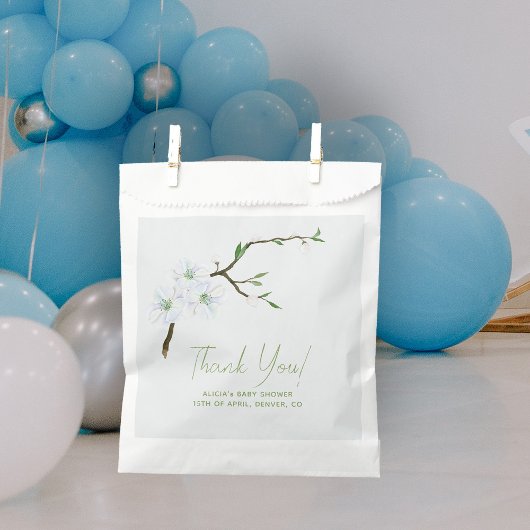 Pastellblaue Blütenjunge Babydusche Geschenktütchen