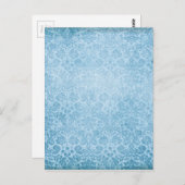 Pastellblaue Damaskus verblassenes Muster Postkarte (Vorne/Hinten)
