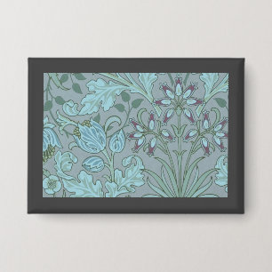 Pastellblaue Dekorative Blumen Button