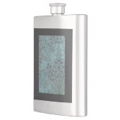 Pastellblaue Dekorative Blumen Flachmann (Links)