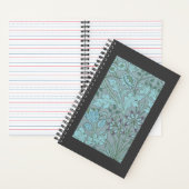 Pastellblaue Dekorative Blumen Notizblock (Innen)