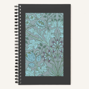 Pastellblaue Dekorative Blumen Notizblock