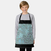 Pastellblaue Dekorative Blumen Schürze (Getragen)