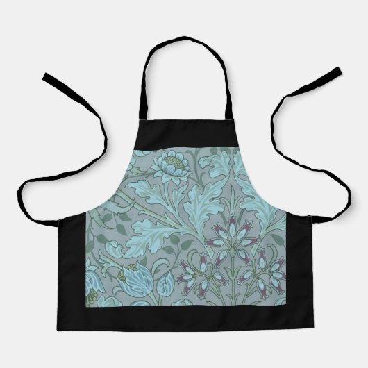 Pastellblaue Dekorative Blumen Schürze (Vorderseite)