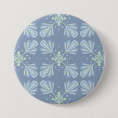Pastellblaue florale abstrakte Wiederholung Button (Vorderseite)