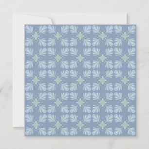 Pastellblaue florale abstrakte Wiederholung Feiertagskarte