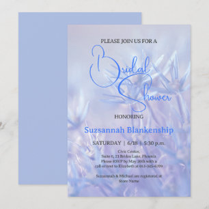 Pastellblaue florale Hintergrund-Brautparty  Einladung