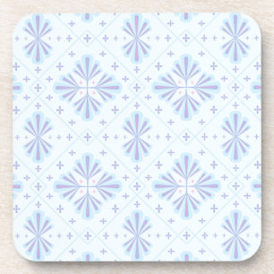 Pastellblaue geometrische Blumenwiederholung  Getränkeuntersetzer