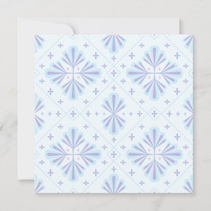 Pastellblaue geometrische Blumenwiederholung  Save The Date