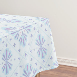 Pastellblaue geometrische Blumenwiederholung  Tischdecke
