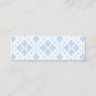 Pastellblaue geometrische Blumenwiederholungsmuste Telefonnummerkarte