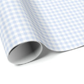 Pastellblaue Gingham-Geschenkpapier im Preppy-Stil Geschenkpapier (Rolleneckpunkt)
